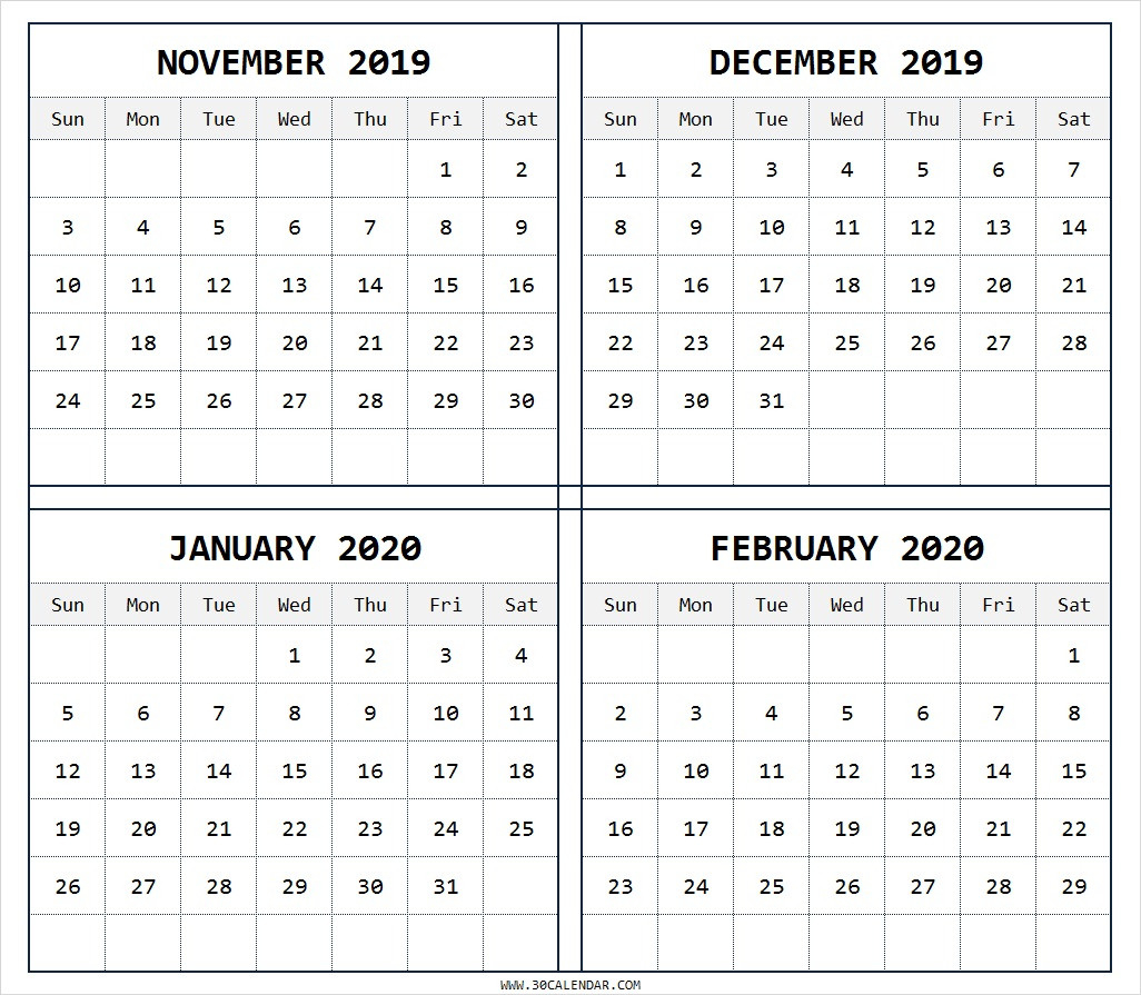 free-printable-calendar-4-manth-template-calendar-design