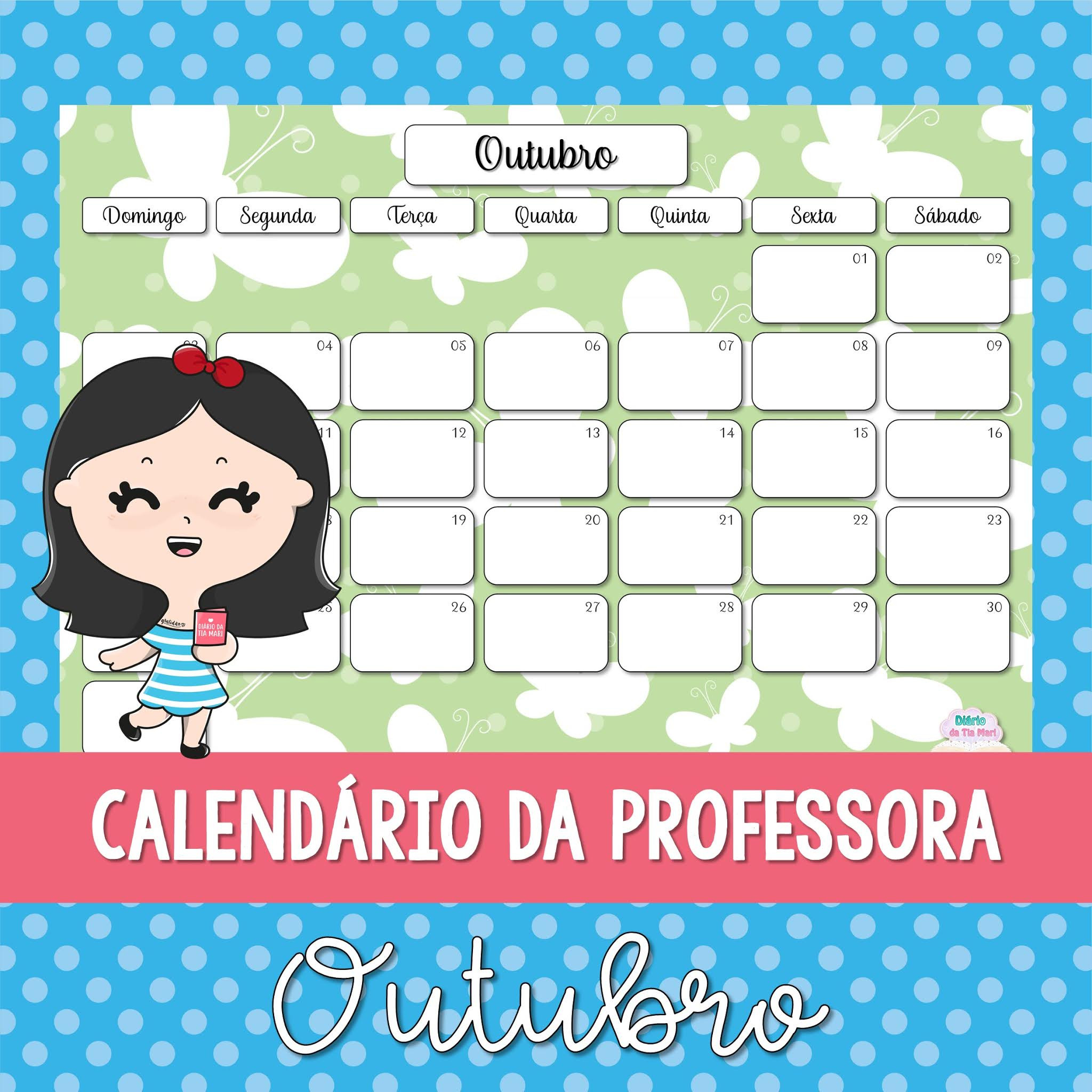 Calendário Da Professora - Outubro/2021  Calendario Meses Rancho Las Voces