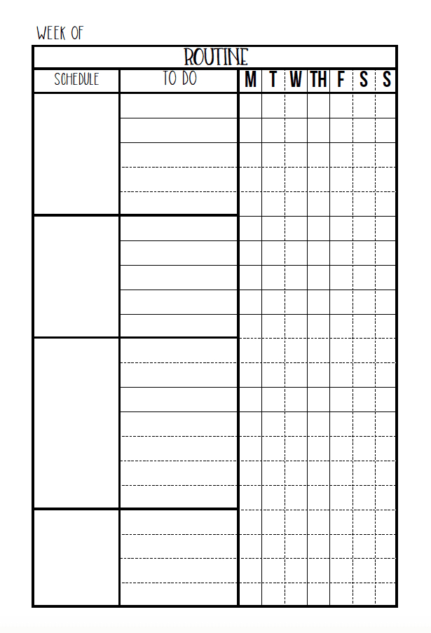 Editable Routine Checklist &amp; Daily Planner Printable  Editable Daily Schedule Template