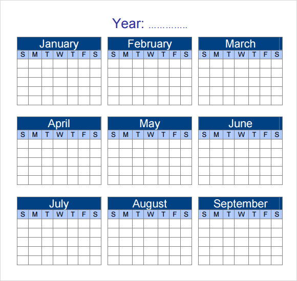 Whole Year Calendar Template - Template Calendar Design