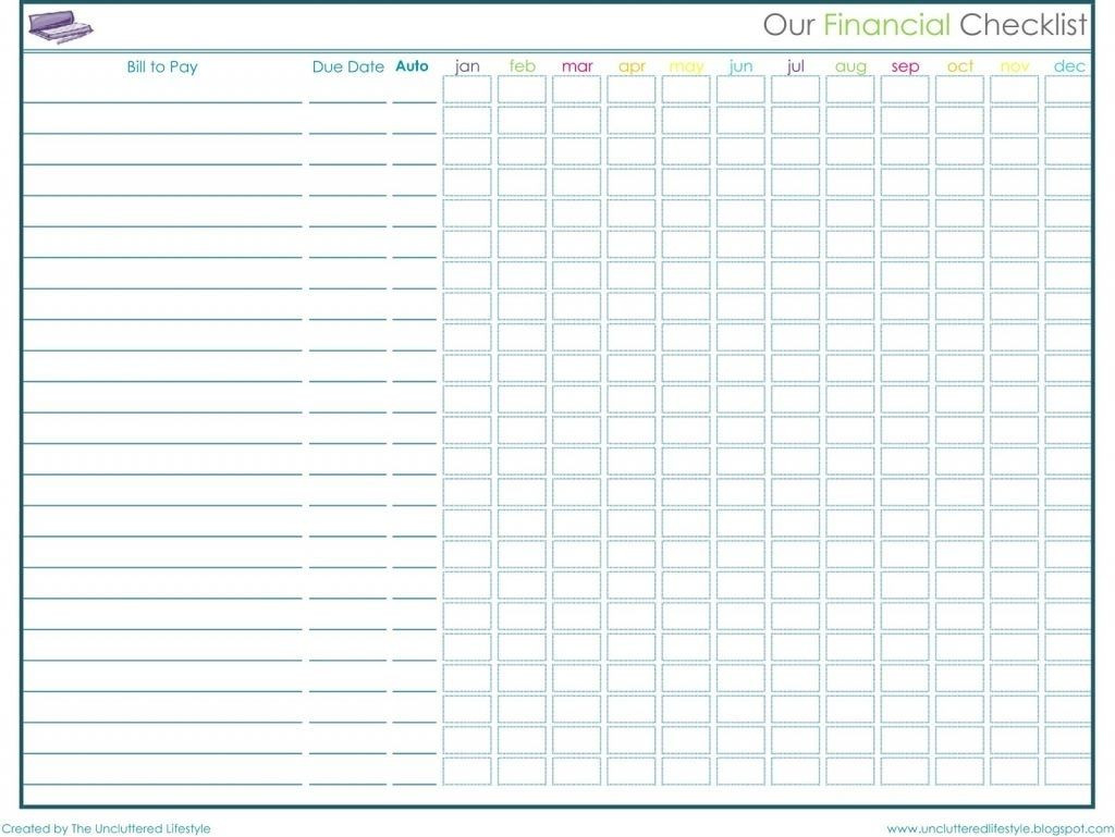 Free Bill Payment Spreadsheet Monthly Bills Worksheet  Blank Bill Worksheet