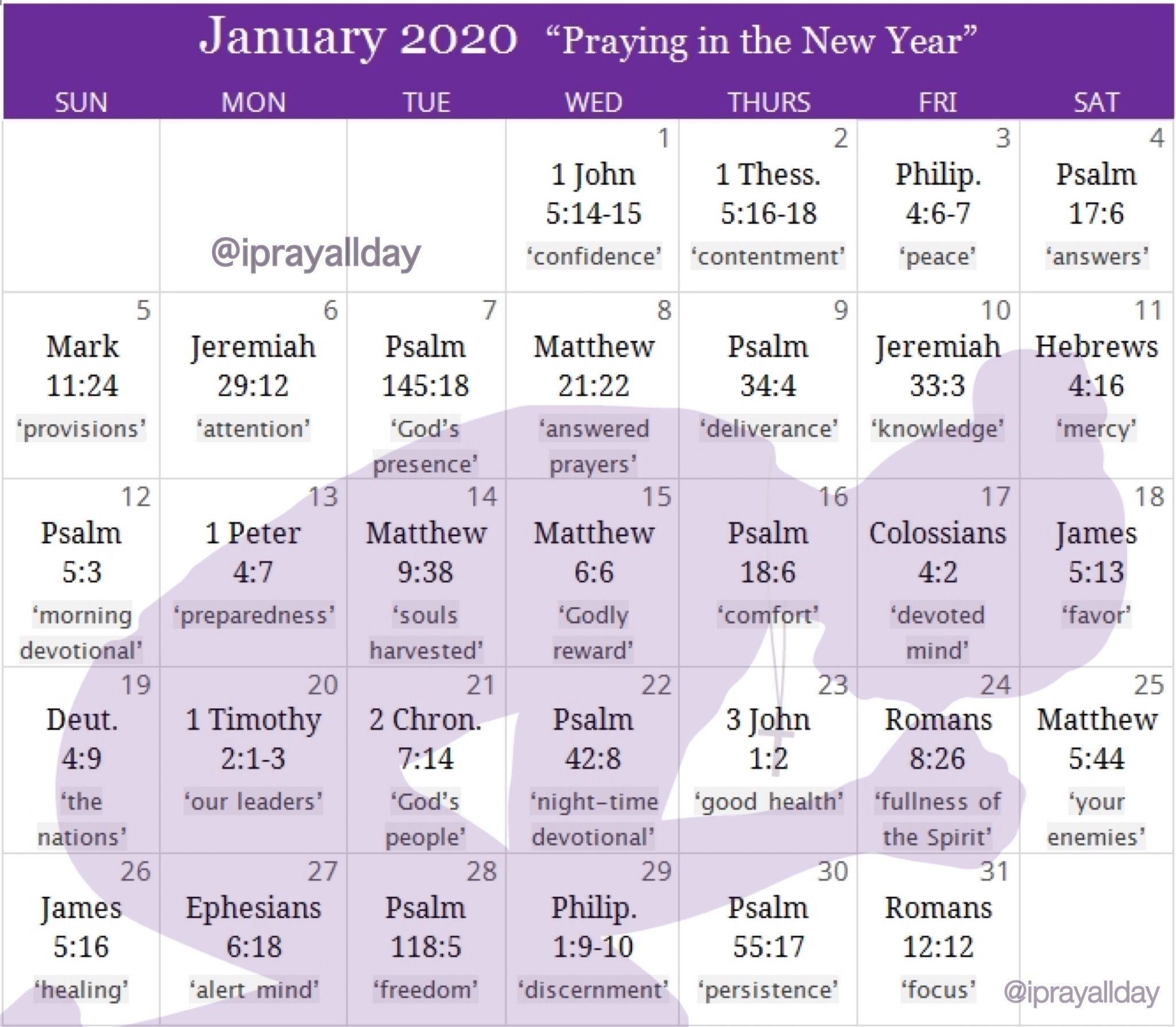 Free Daily Scripure Prayer Calendar | Get Your Calendar  Methodist Scripture Calendar