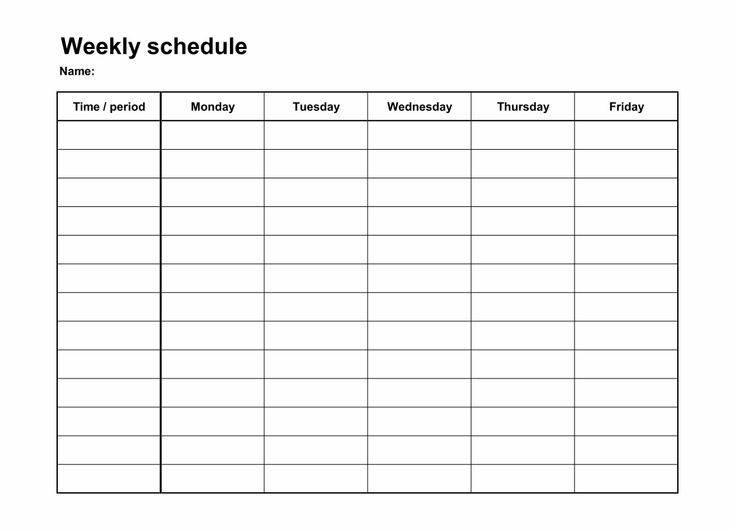 Monday+Through+Friday+Schedule+Template In 2020 | Schedule  Printable Monday Through Friday Schedule
