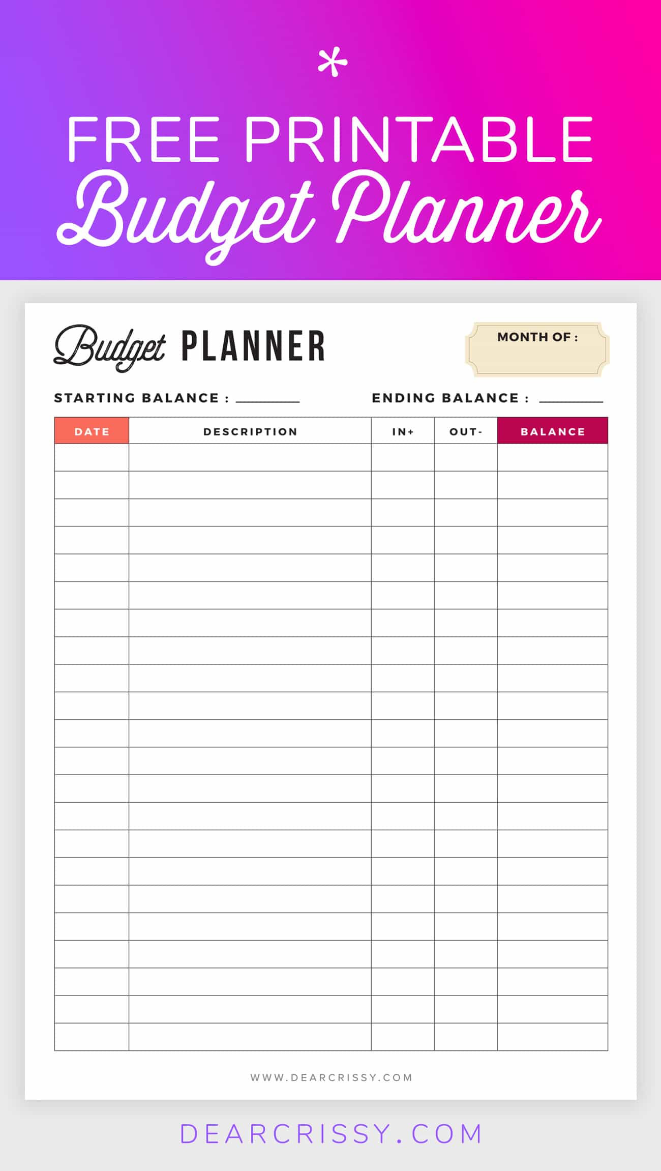 Monthly Budget Planner Printable | Template Business Psd  Printable Budget Worksheet Monthly Bill