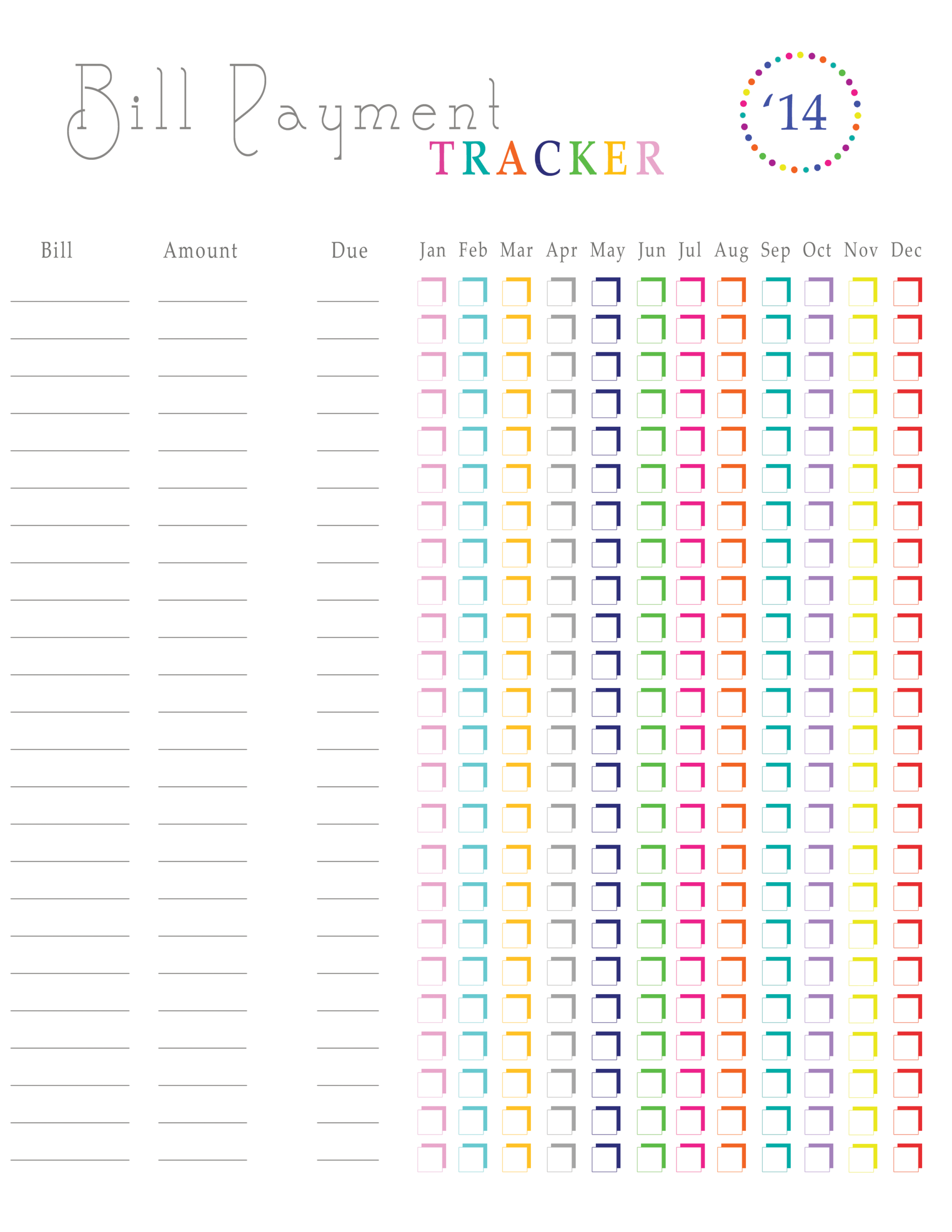 Paying Off Debt Worksheets  Bill Pay Organizer Printable Free