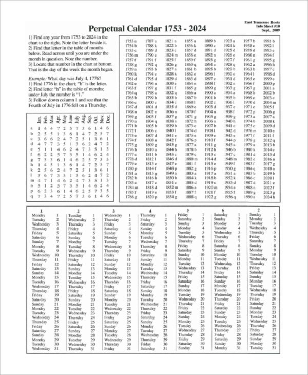 Perpetual Calendar - 11+ Free Pdf, Psd Documents Download  Depo Provera 13 Week Calendar