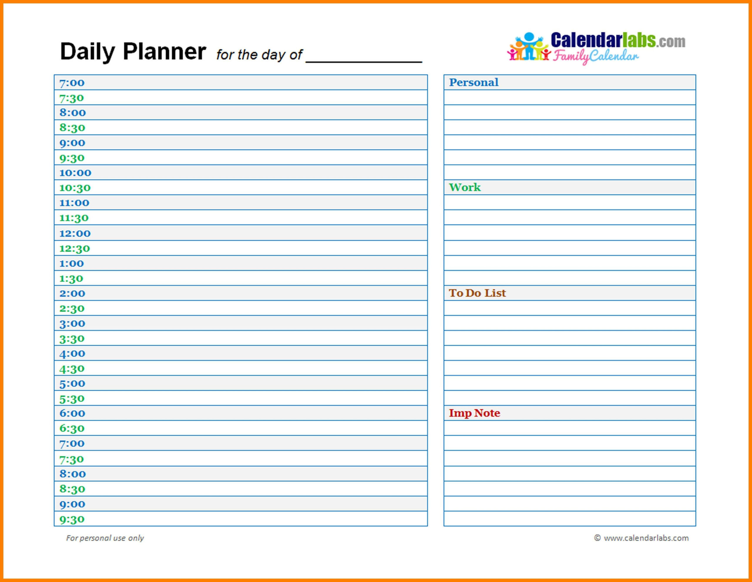 Preschool Homework Calendar Template | Example Calendar  Editable Daily Schedule Template