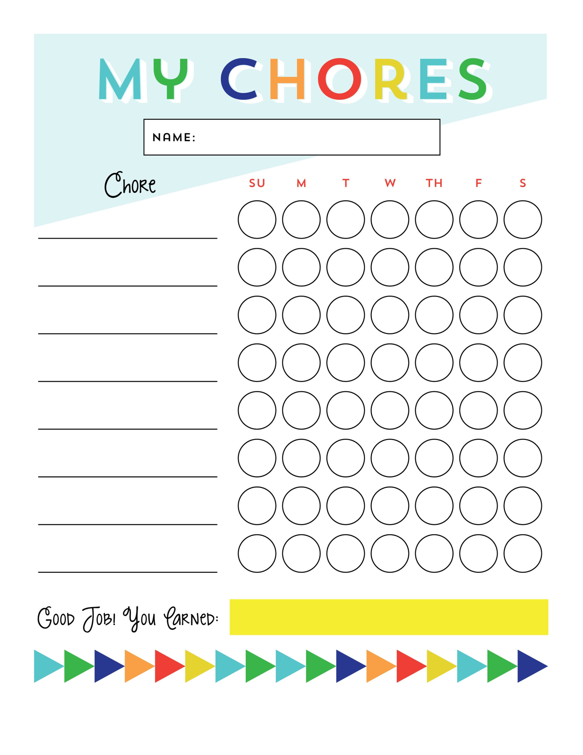 Printable Chore Reward Chart | K5 Worksheets  Free Printable Reward Charts