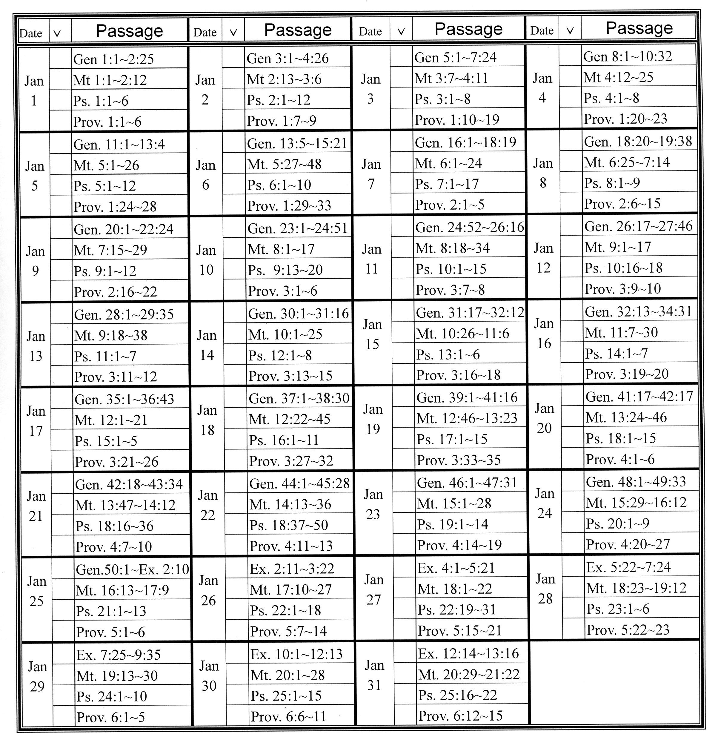 Printable Chronological Bible Reading Plan - Bing  Free Printable Bible Reading Calendar