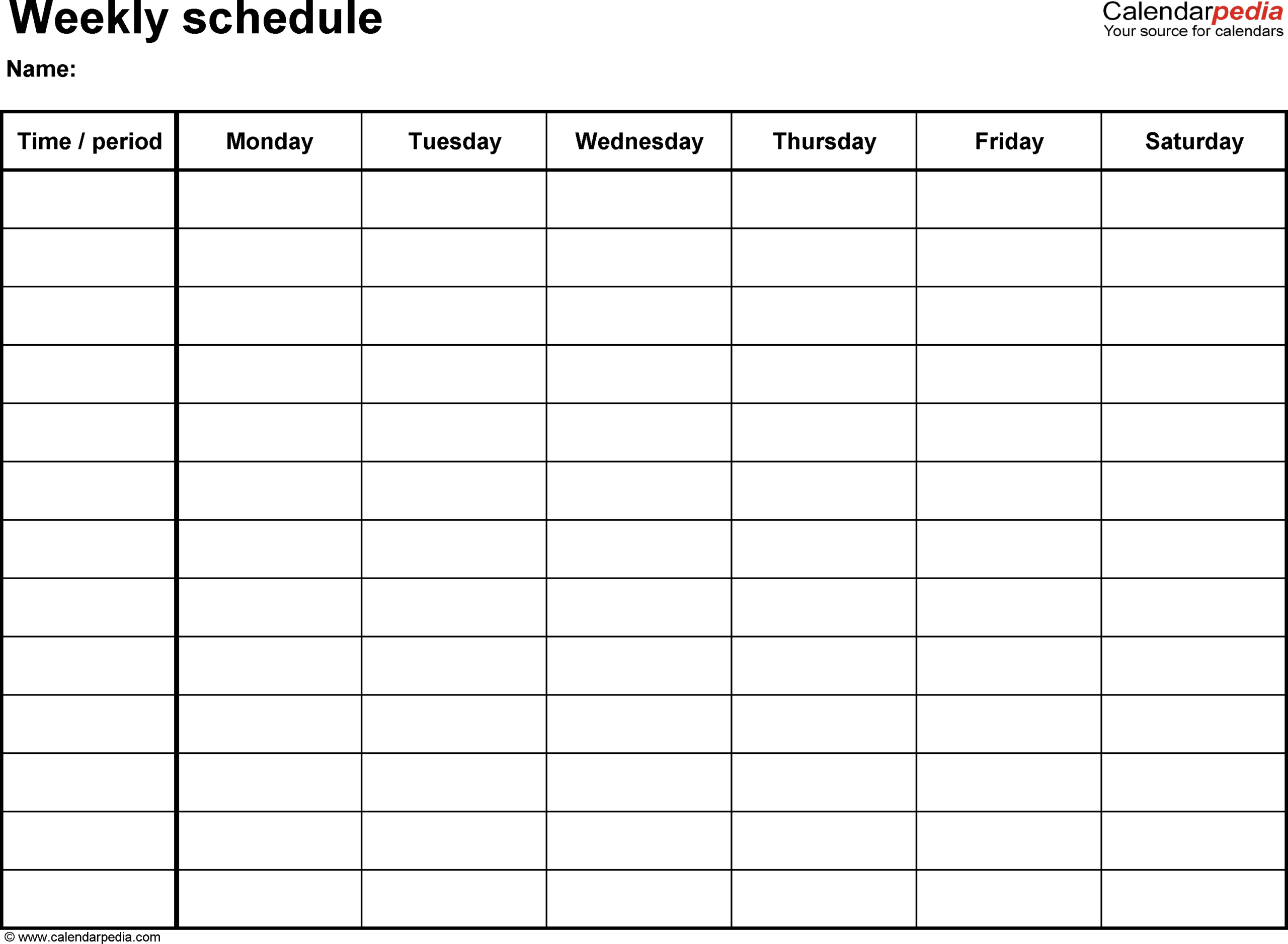 Printable Weekly Schedule Monday Through Friday - Calendar  Printable Monday Through Friday Schedule