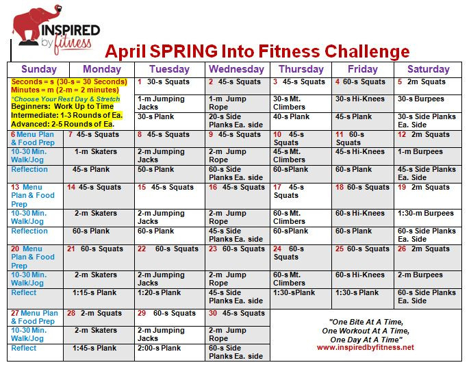Susanvanhoosen - April Fitness Challenge - Squats  Fitness Challenge Calendars For Students Pdf