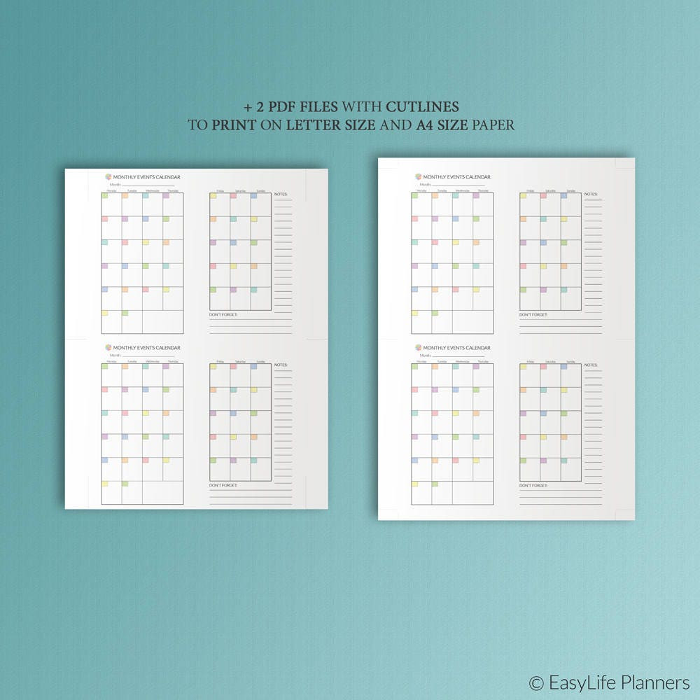 Tn Pocket Size 3.5X5.5 Monthly Planner Bullet Journal  Free Printable Pocket Size Calendars