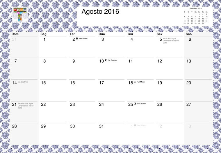 Tu Organizas.: Calendário De Julho E Agosto Para Impressão  Calendario Meses Rancho Las Voces