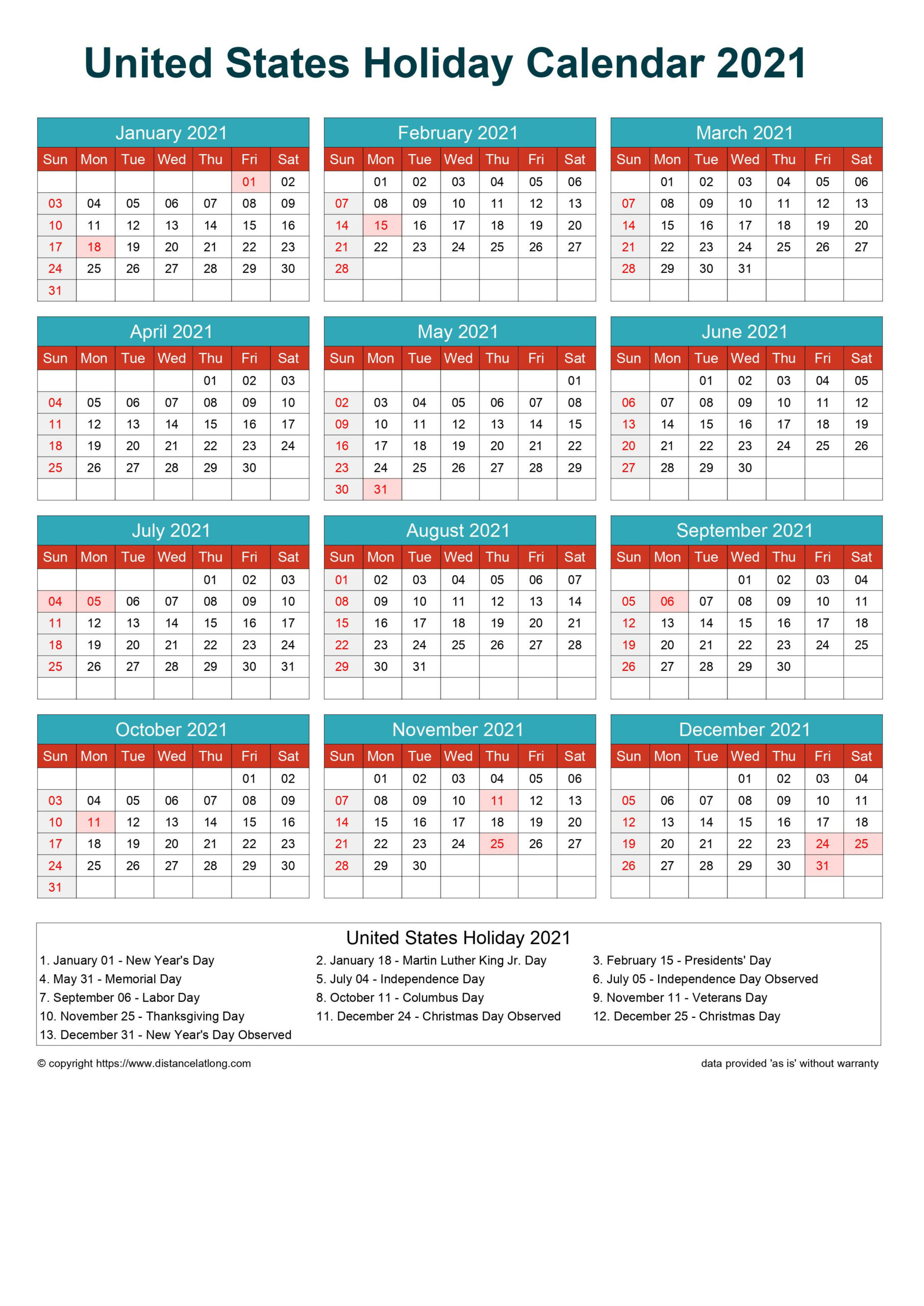 United States Holiday Calendar Horizintal Grid Sunday To  Stats Holidays Calender