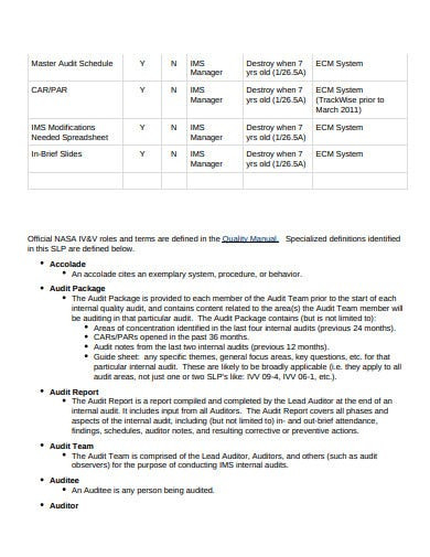 11+ Audit Lead Schedule Templates In Pdf | Doc | Free  Nasa Gov Calendar Pdf