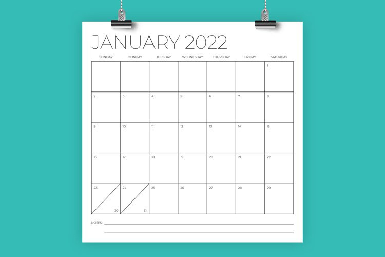 12 X 12 Inch Minimal 2022 Calendar (1325845) | Flyers  Free Calendar Template 2022 Google Sheets