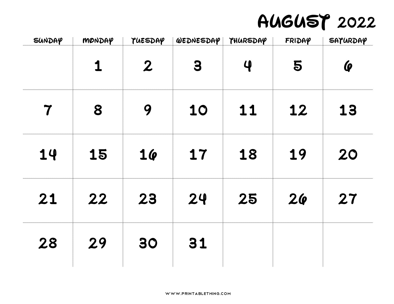 20+ August 2022 Calendar | Printable, Pdf, Us Holidays  2022 Calendar Printable August
