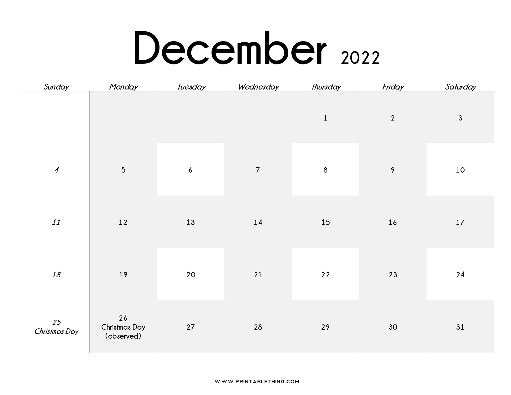 20+ December 2022 Calendar Printable, Us Holidays, Blank  Blank December 2022 And January 2022 Calendar
