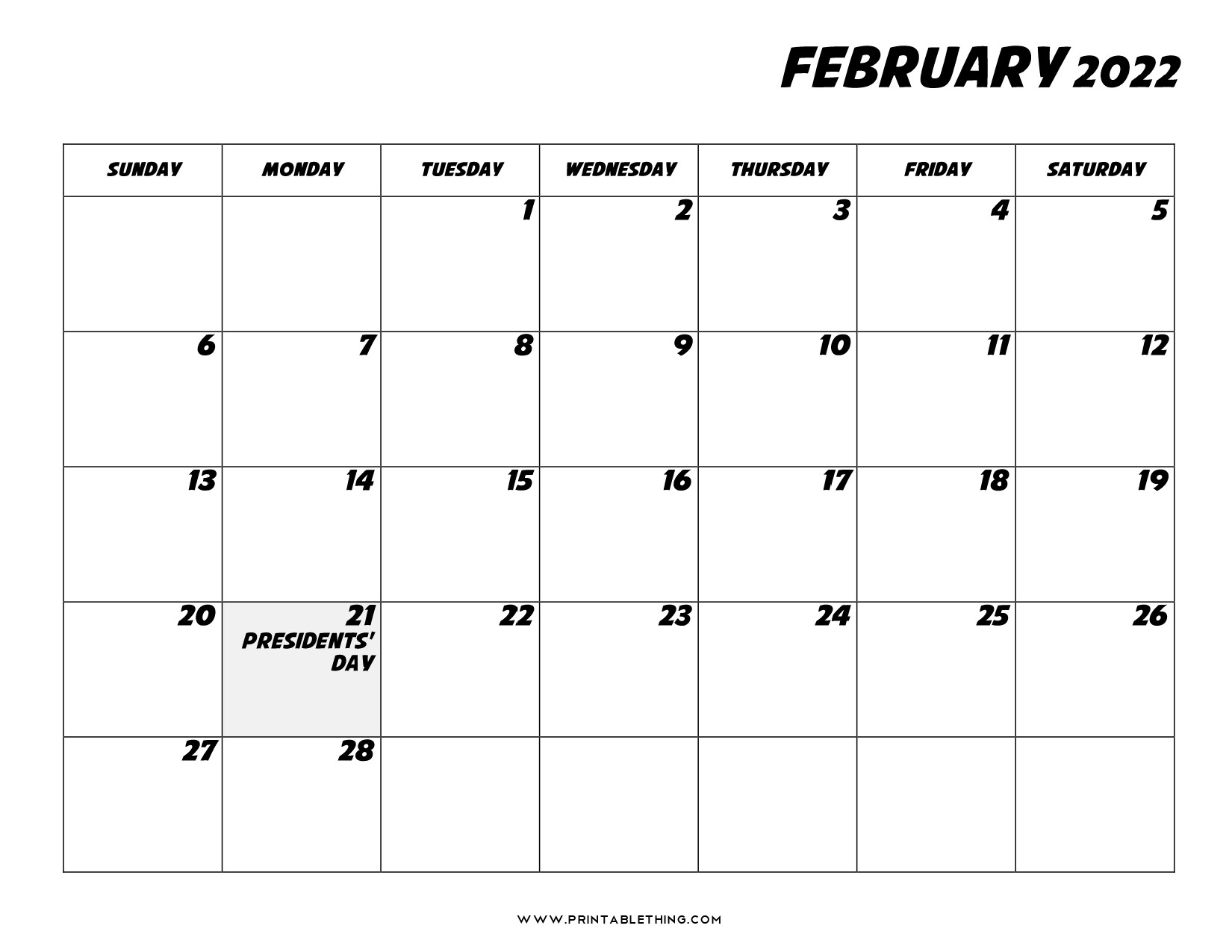 20+ February 2022 Calendar Printable, Pdf, Us Holidays  Calendar 2022 Jan Feb March April