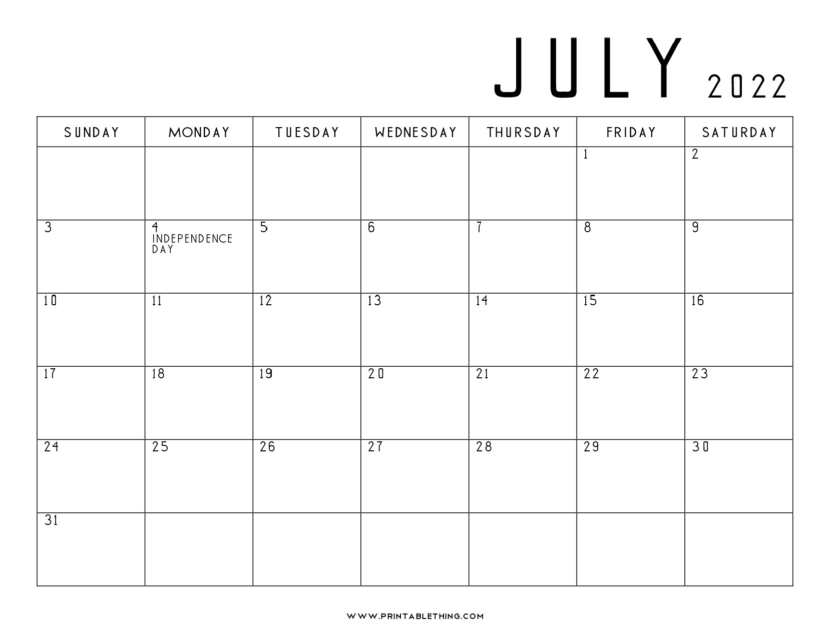 20+ July 2022 Calendar | Printable, Pdf, Us Holidays  Leave Calendar For 2022