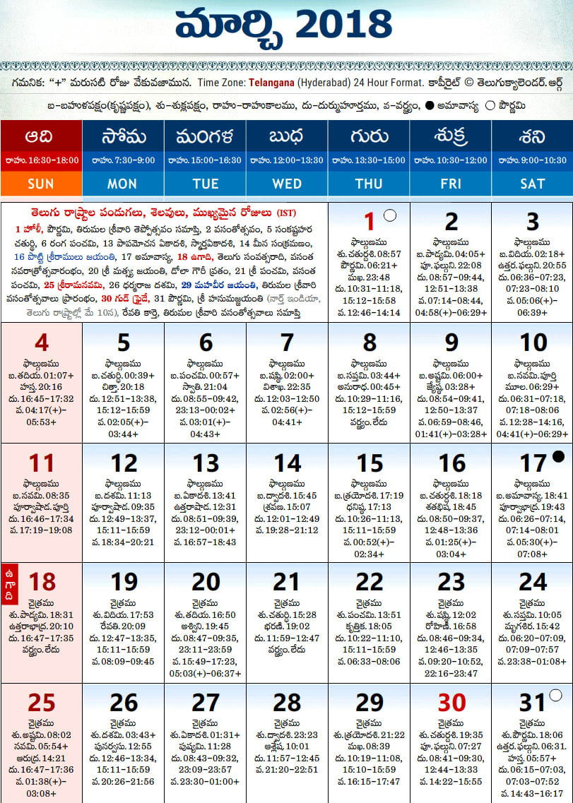2018 Telugu Telangana Panchangam, Rahu Kalam And Yama  Telugu Calendar 2022 Rahu Kalam