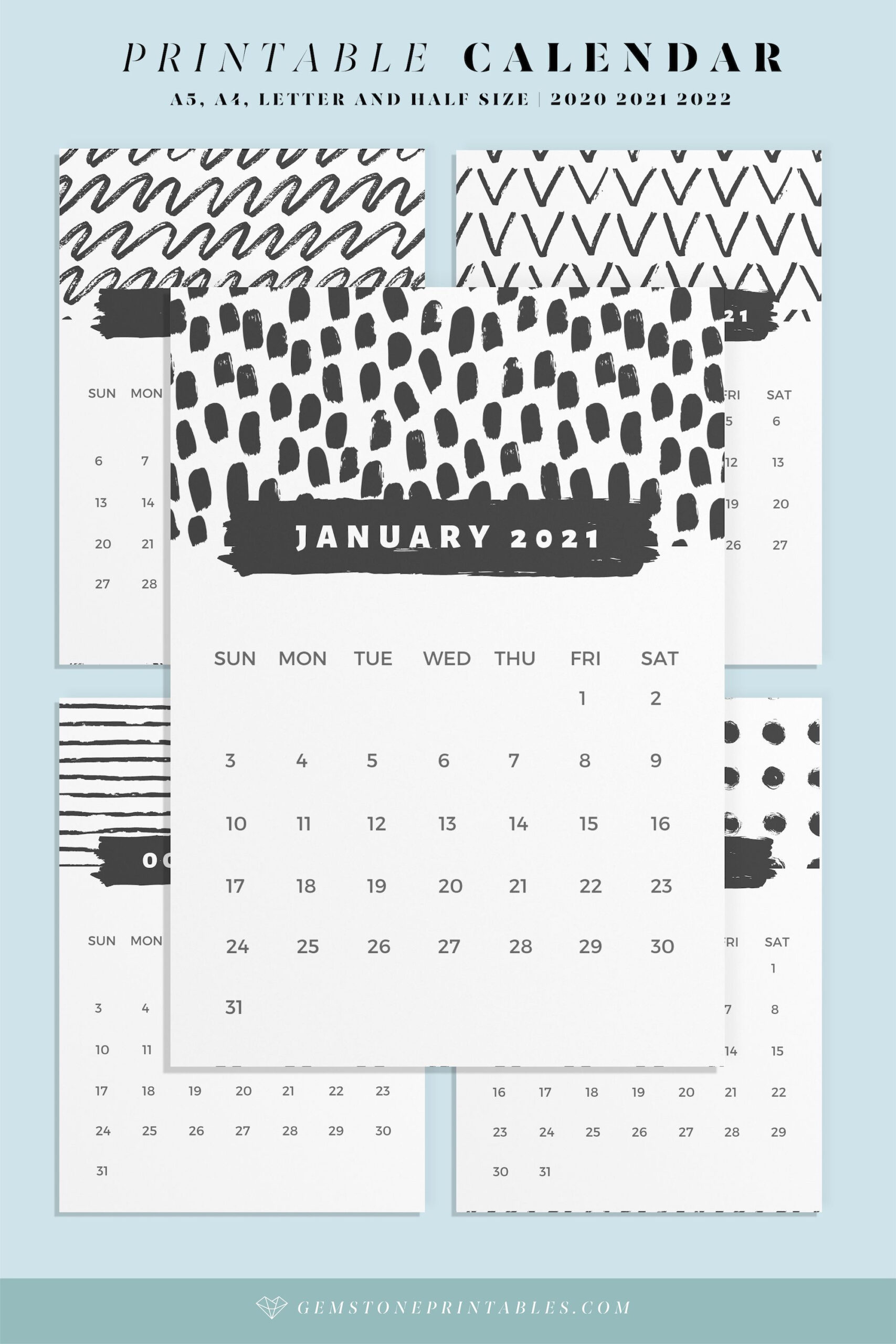 2020 2021 2022 Printable Calendar. Minimalist Calendar. A4  Etsy Printable Calendar 2022