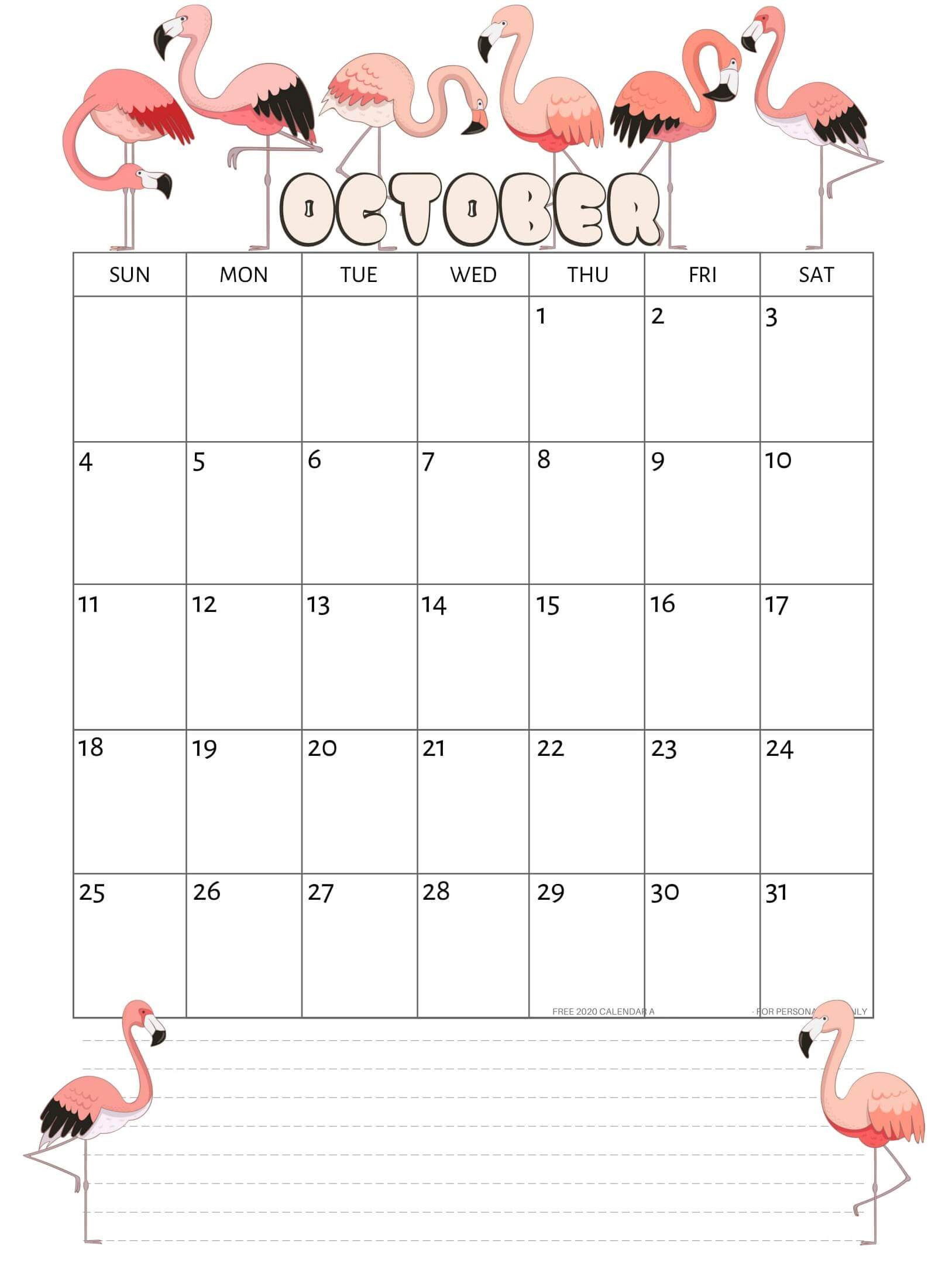 2020 Calendar Archives - Blank Printable Calendar  Blank October 2022 Calendar Printable