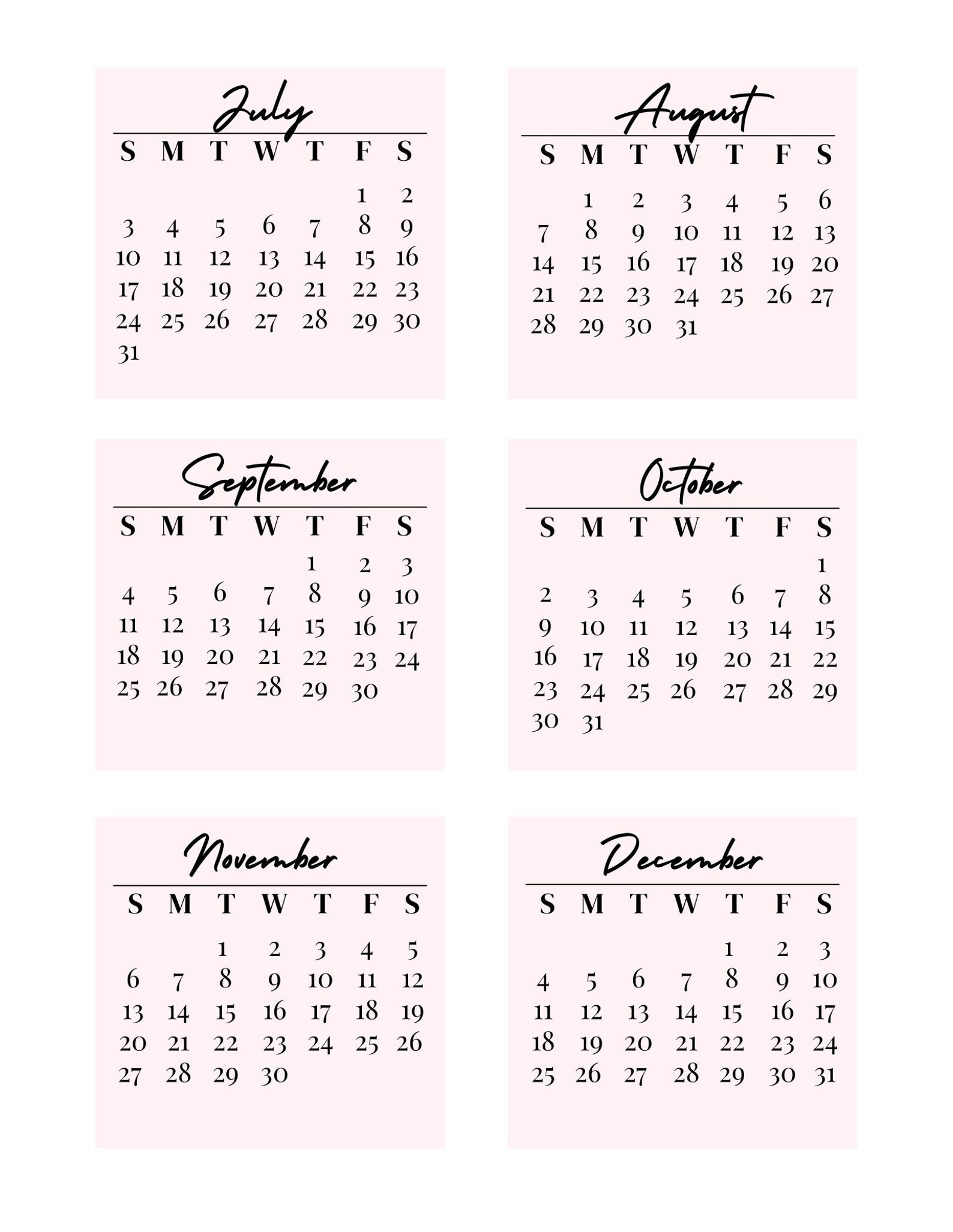 2021 &amp; 2022 Monthly Printable Calendar Cards Planner Cards  2022 Calendar Printable Pink