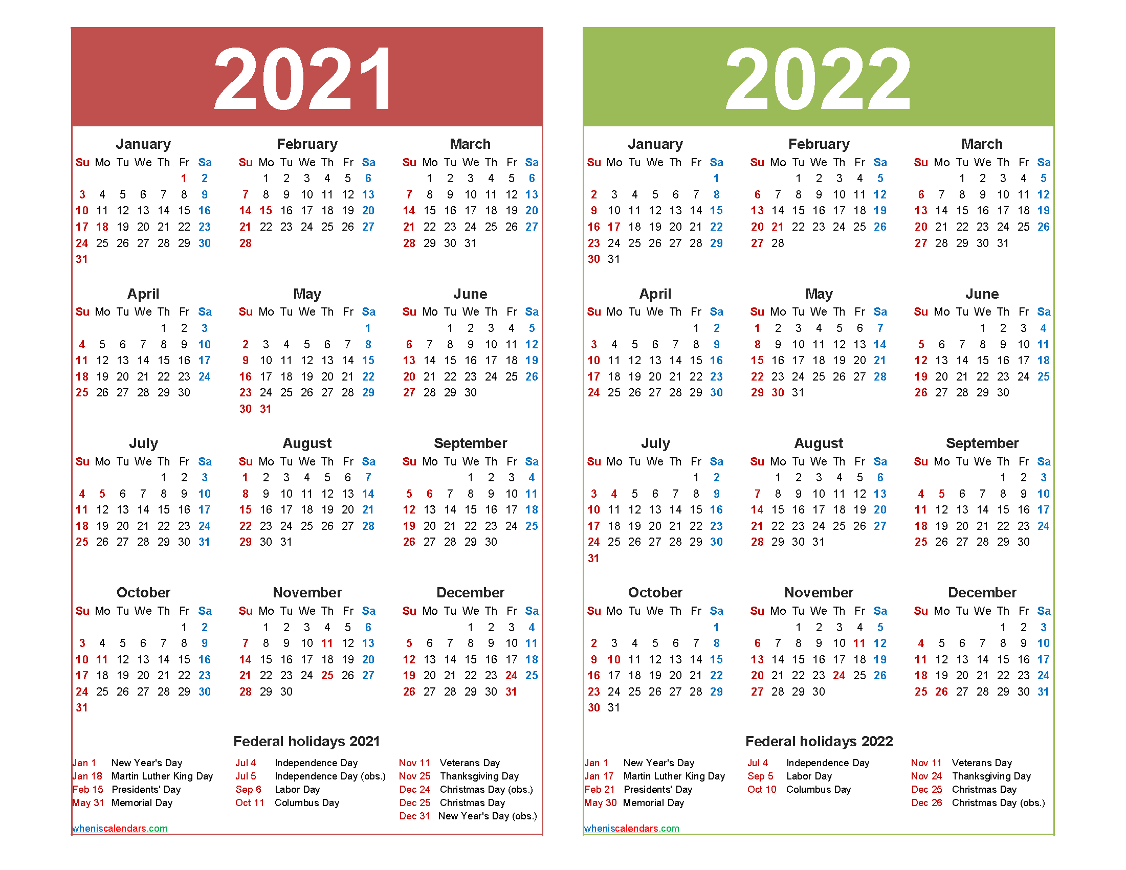 2021 And 2022 Calendar Printable Word, Pdf  Free Printable 2022 And 2022 Calendar Printable