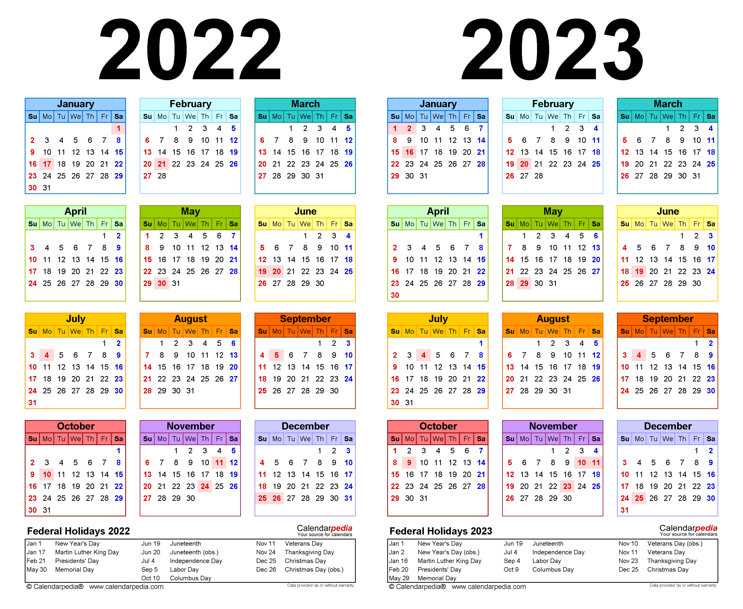 2022-2023 Two Year Calendar - Free Printable Excel Templates  Free Printable Calendar 2022 Editable