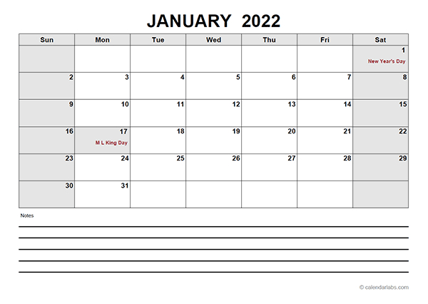 2022 Blank Calendar Pdf - Free Printable Templates  2022 Calendar Template Excel Free Download