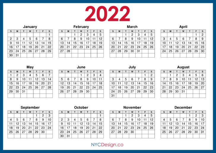 2022 Calendar Printable Free | Free Letter Templates  Pdf Template Free Printable Printable Printable 2022 And 2022 Calendar