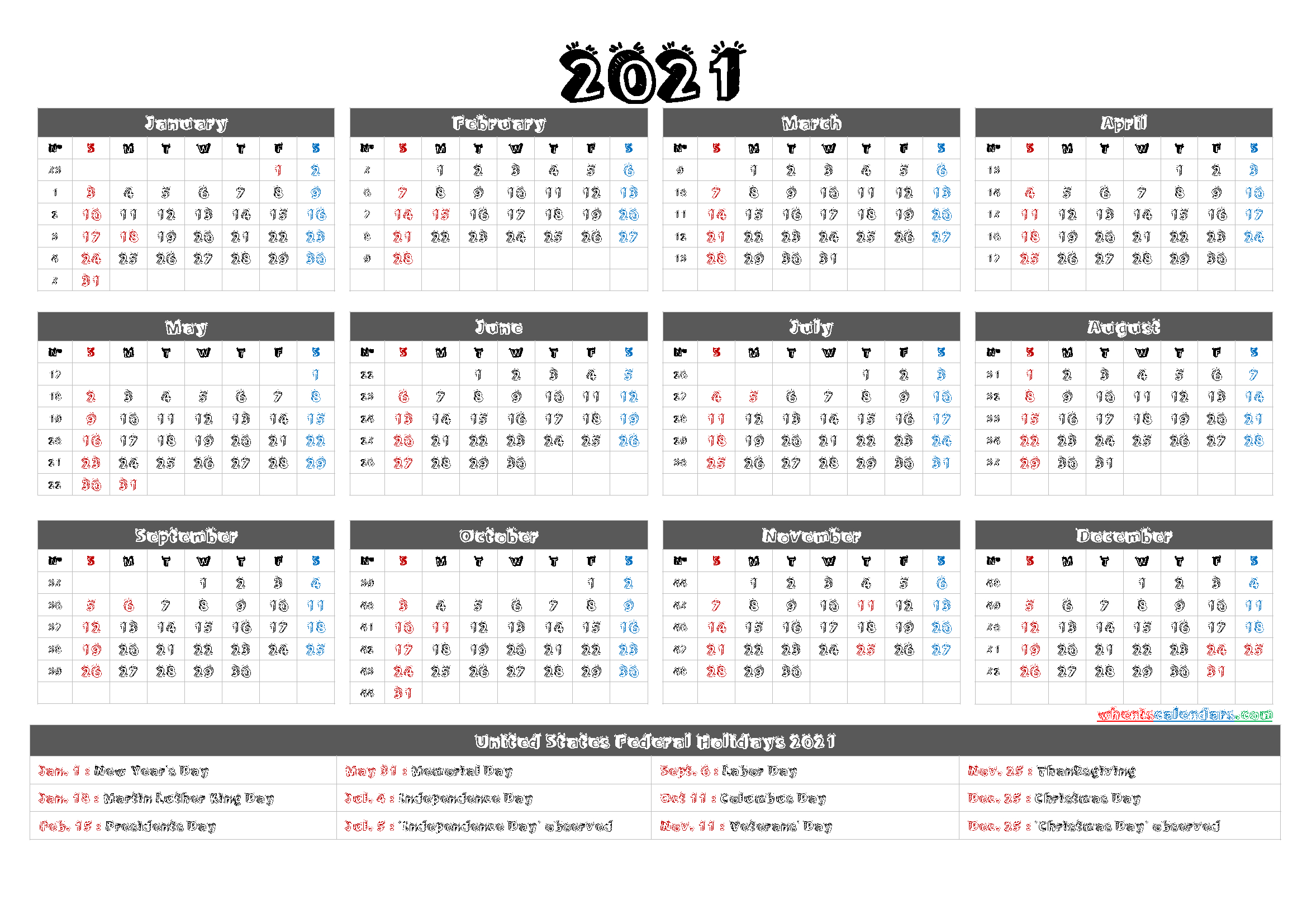 2022 Calendar Printable One Page / 2022 Calendar - Free  Free Printable Calendar 2022 And 2022 With Holidays