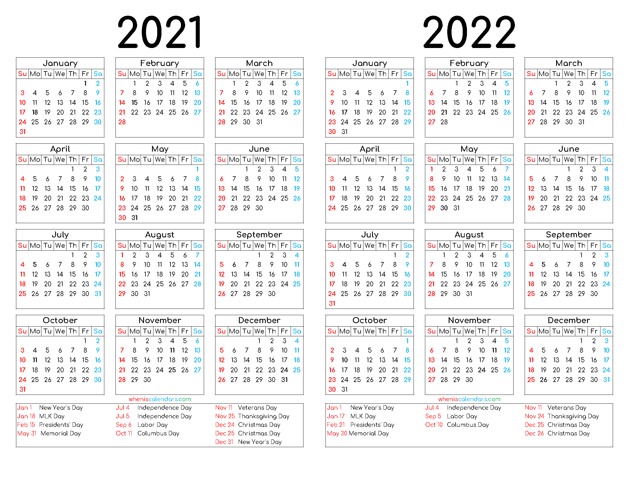 2022 Calendar Printable One Page / Free Printable  A4 Size Printable Calendar 2022