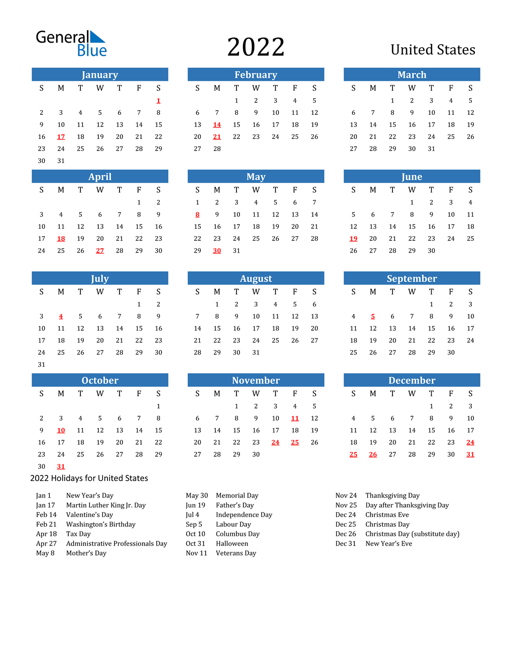 2022 Calendar Printable One Page / Free Printable  Free Printable Calendar Sheets 2022