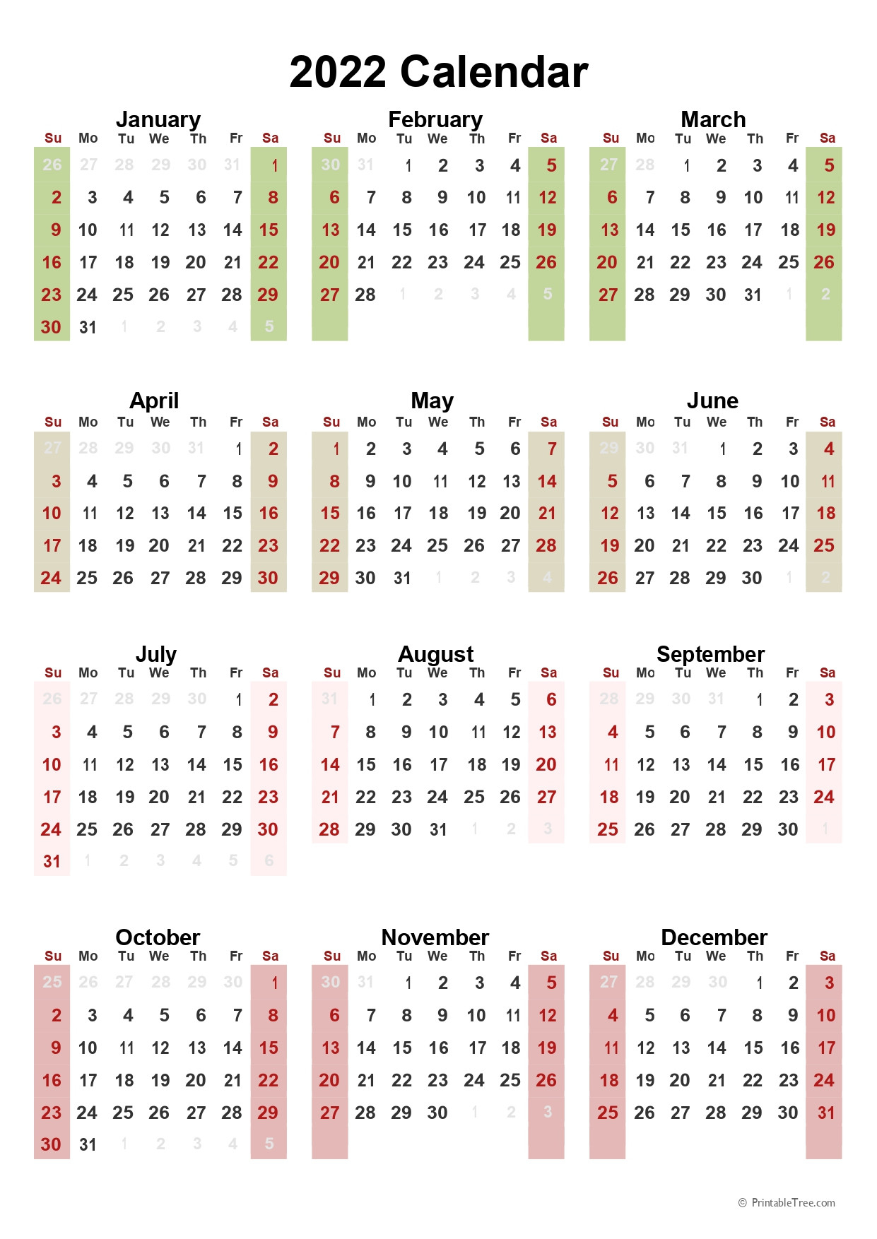 2022 Calendar Printable One Page - Printable 2022 Calendar  Free Printable Calendar Sheets 2022