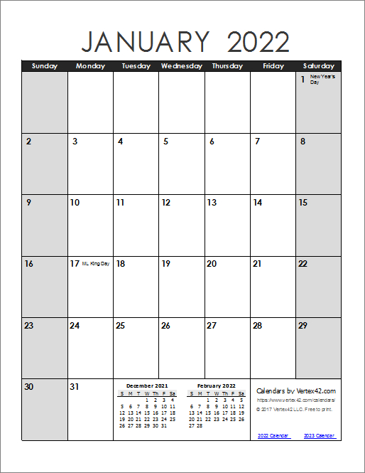 2022 Calendar Templates And Images  2022 Calendar Printable Vertical