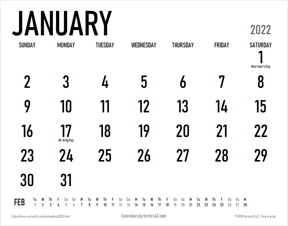 2022 Calendar Printable Word Document - Template Calendar Design