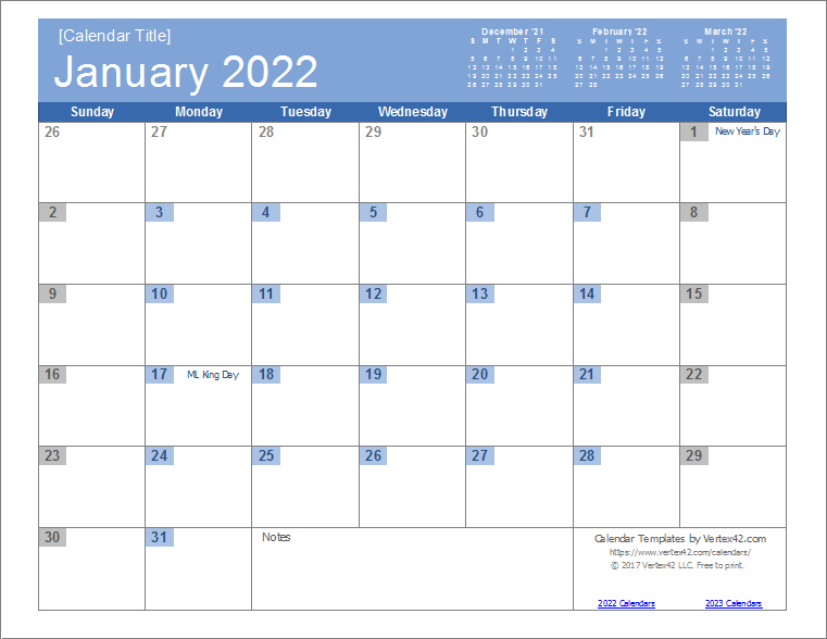 2022 Calendar Templates And Images  Calendar 2022 Download Word