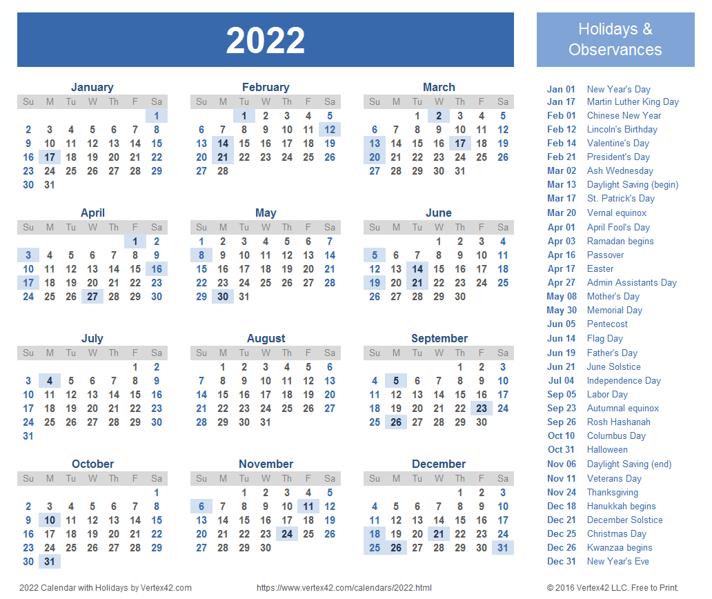 2022 Calendar Templates And Images  Week Calendar For 2022