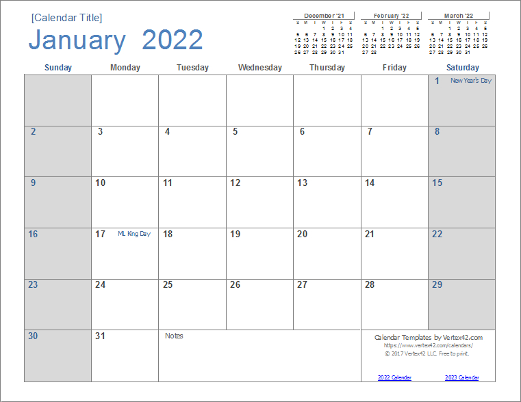 2022 Calendar Templates And Images  Word Calendar For 2022