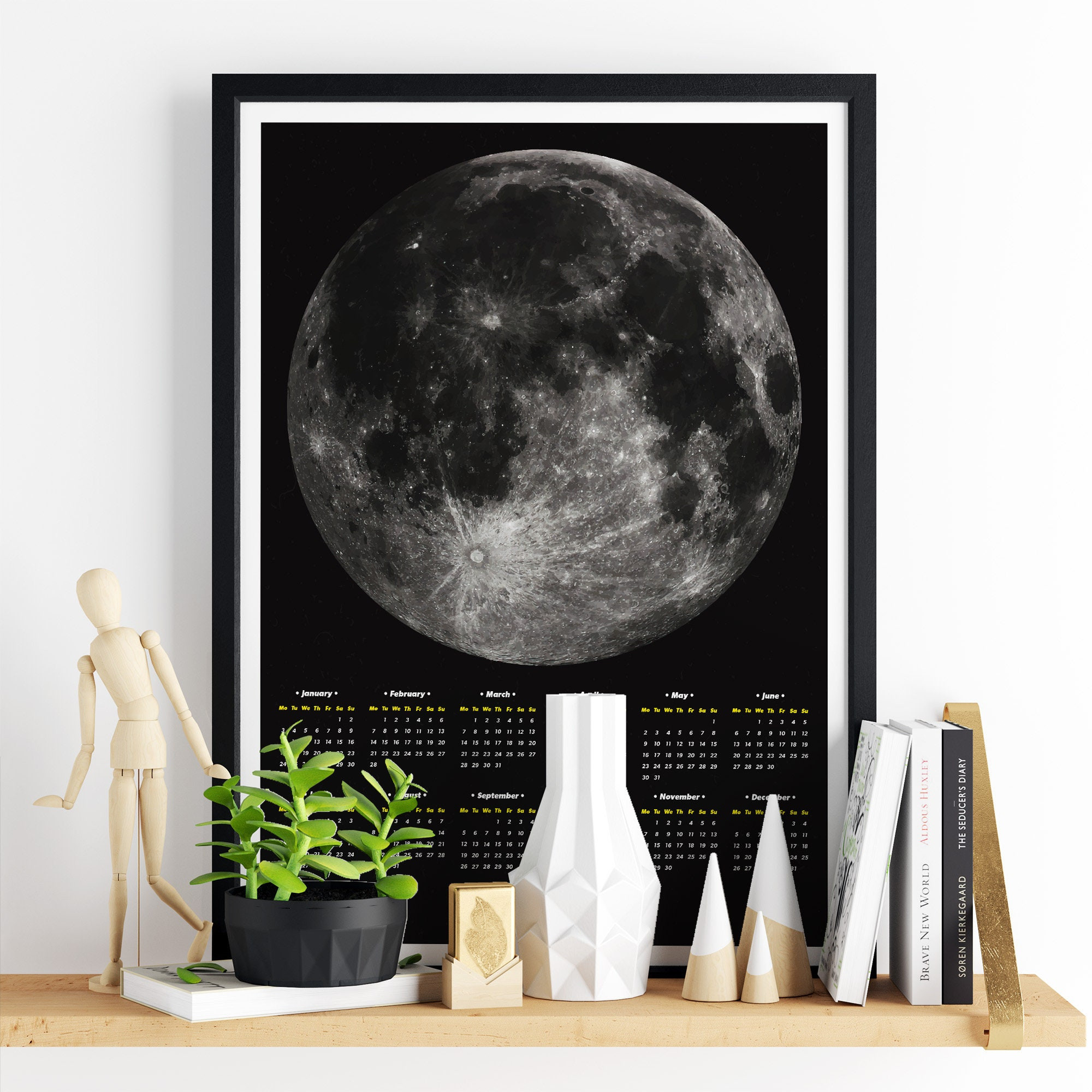 2022 Calendar With Full Moon Unframed At A Glance Yearly  Full Moon Calendar 2022 Montreal