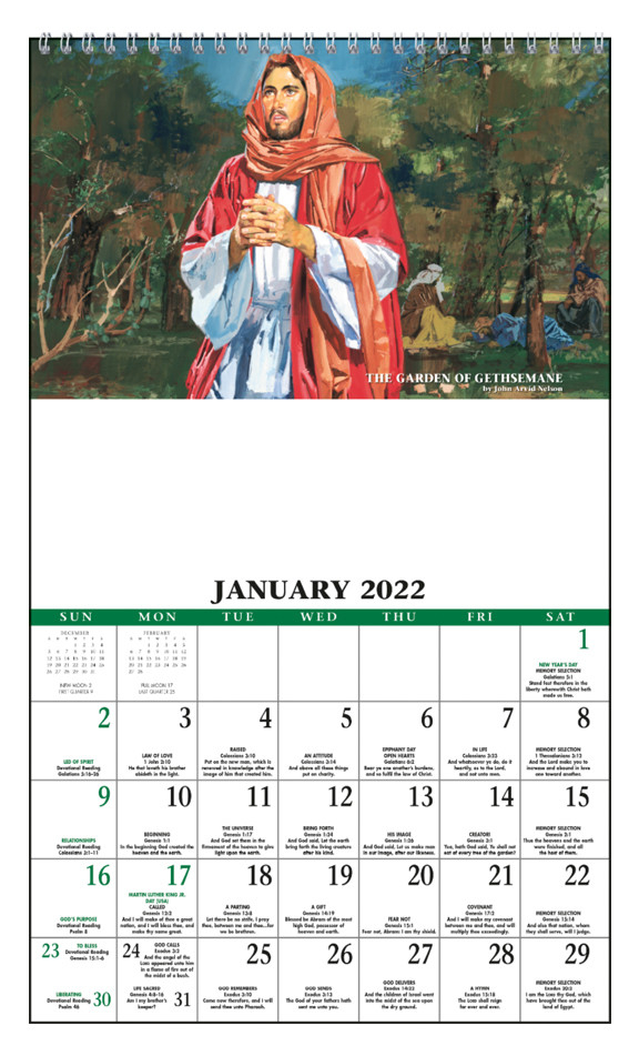 2022 Daily Bible Readings Calendar | 10&quot; X 17&quot; Imprinted  Printable Calendar 2022 With Bible Verses