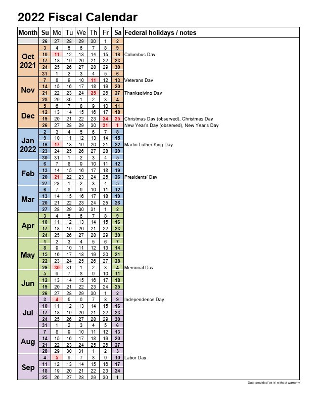 2022 Fiscal Calendars Template 4 - 2021Printablecalendar  Calendar 2022 Rwanda