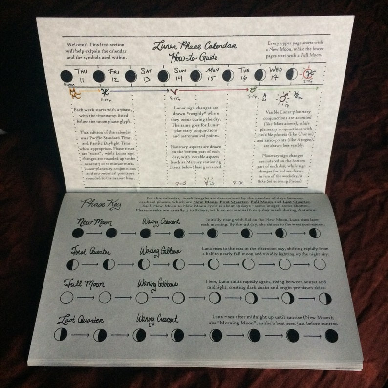 2022 Lunar Phase Calendar Pre-Order Daily Moon Astrology  Calendar For 2022 With Moon Phases