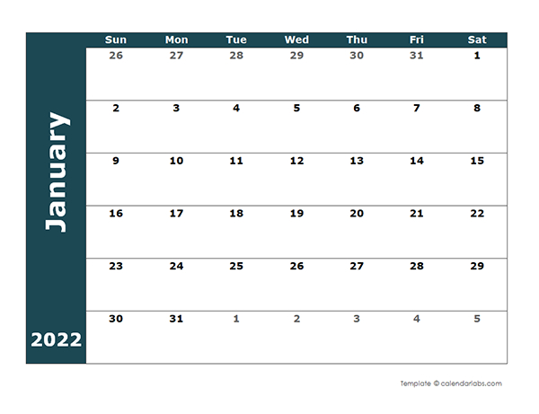 2022 Monthly Blank Calendar - Free Printable Templates  Pdf Template Free Printable Printable Printable 2022 And 2022 Calendar