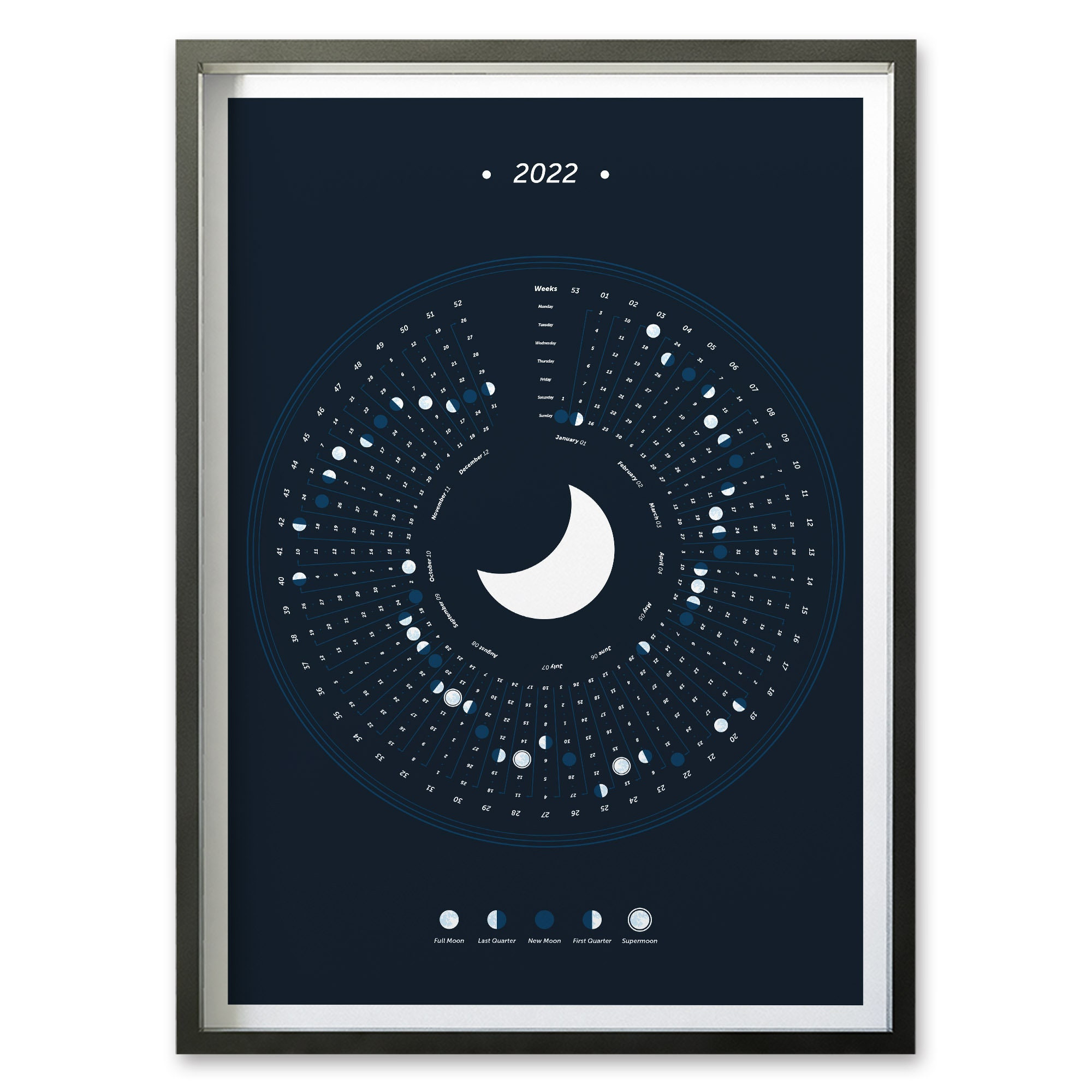 2022 Moon Calendar With Phases Of Moon Lunar Calendar For  Full Moon Calendar 2022 Montreal