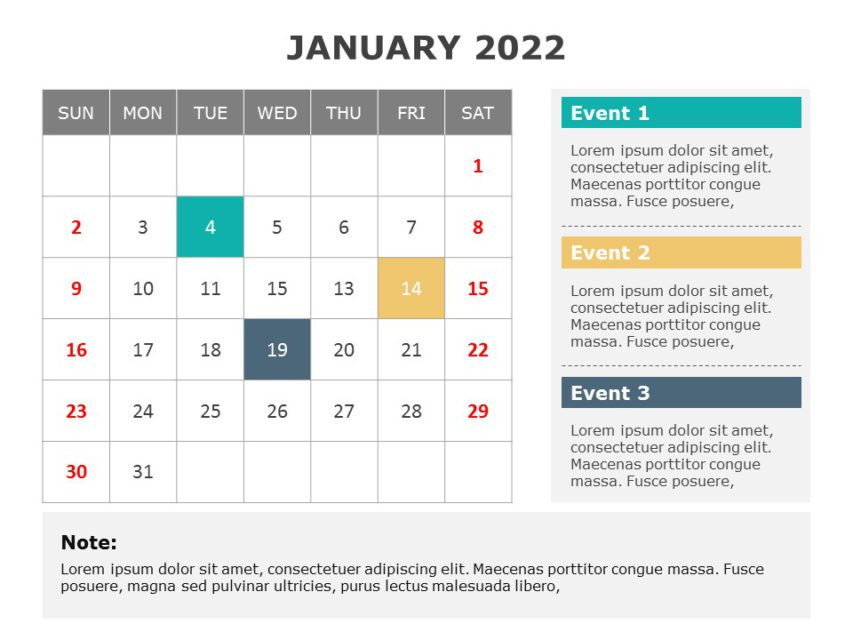 2022 Powerpoint Calendar Template 07 | Powerpoint Calendar  Free 2022 Powerpoint Calendar Template