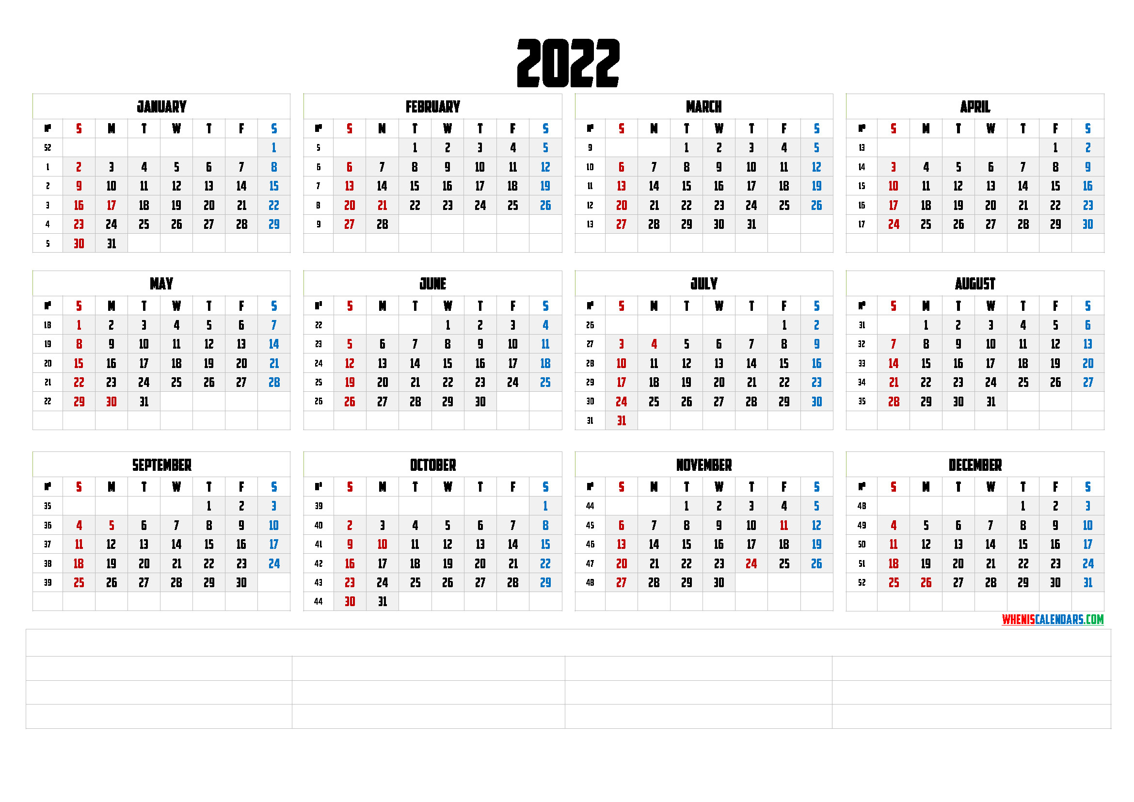 2022 Printable Calendar Starting With Monday | Calendar  8 1/2 X 11 Printable Calendar 2022