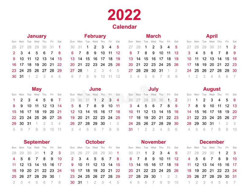 2022 Printable Calendar Yearly Templates - Pdf, Word, Excel  Free 2022 Calendar Printable Pdf